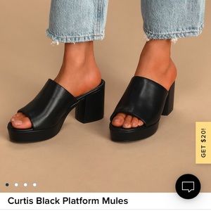 Lulus Black Platform Mules